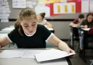 students taking the test