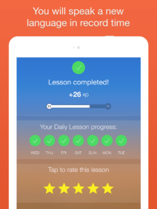Learning language app: Monday